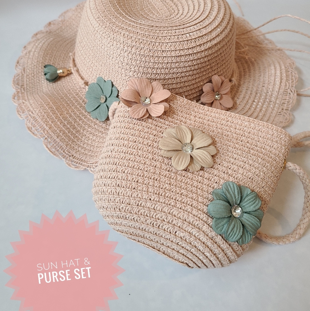 Girls Sun Hat & Purse Set